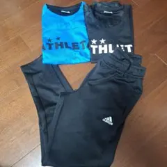 140cm　ATHLETA Tシャツとadidasパンツ3点セット