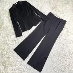 美品✨セオリー スーツ セットアップ フレア 黒 S レディース ストライプ