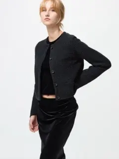 新品タグ付きUNIQLO ニットショートジャケットL