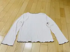 リブ編み フリル袖 長袖トップス 4Lサイズ