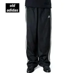 old adidas stripe track wide pants BLK