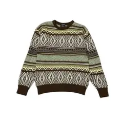 メンズ ノルディック柄 ウール100% ニット セーター L