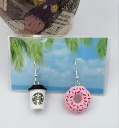 ♡ミニチュアピアス♡ ドリンク&ドーナツ　新品