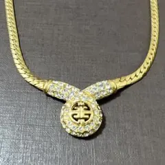 美品 希少　ジバンシー ネックレス ロゴ ラインストーン ヴィンテージ 喜平