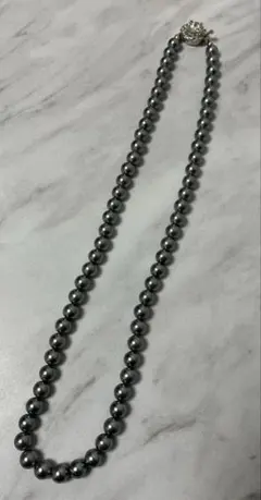 コスチュームジュエリー★合成グレーパールネックレス　7mm