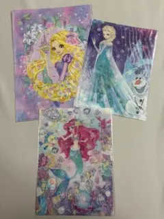 新品未使用 ディズニープリンセス クリアファイル 下敷き ラプンツェル 文具3点