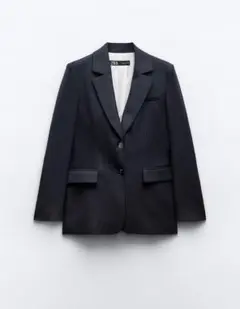 ZARA ショルダーパッド　ピンストライプ　ブレザー　XS