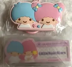 リトルツインスターズ　キキララ　シークレット名札バッジ　ラバーミラーキーホルダー