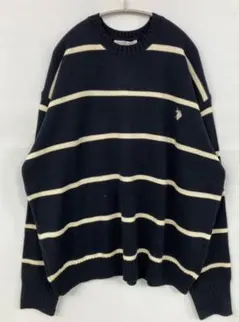 【未使用】U.S. POLO ASSN. ストライプニット L