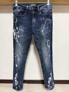 伸縮性抜群 春夏 ペイント ZARA MAN ストレッチ デニム