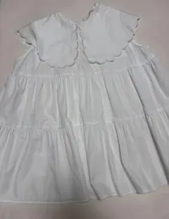 yori ヨリ スカラップカラー ティアードブラウス ホワイト yori