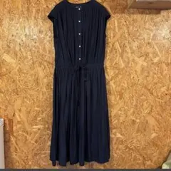 ANGELIEBE ネイビー カットソーワンピース ネイビー サラサラ生地