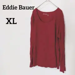 Eddie Bauer 【XL】赤 長袖Tシャツ エディーバウアー　カットソー