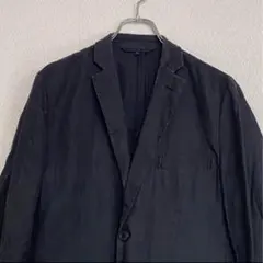 良品計画 /麻100% ジャケット ブラック 黒 リネン メンズM