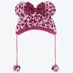 ディズニー　ヒョウ柄　ファンキャップ　ピンク