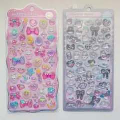 【正規品】ボンボンドロップシール ほうせき しろくろ オーロラ ちゅるきら