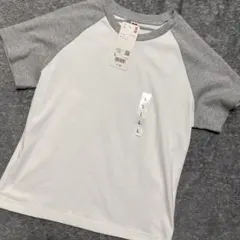 UNIQLO グレー ラグランスリーブ ミニTシャツ L