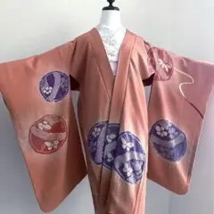 アンティーク長羽織　身丈95cm 絞り・刺繍・ちりめん　上質　正絹　N30