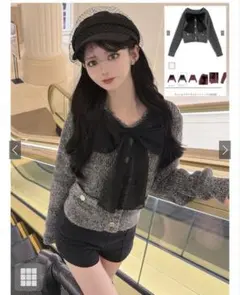 GRL グレイル grl チュールリボンラメニットトップス[lt155]