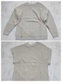 新品タグ付 カプリシュレマージュ 袖取り外し リブ編みニット ベージュ F