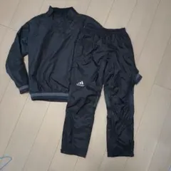 adidas ブラック ピステ・ウィンドブレーカー　上下セット　150