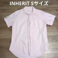 【即日発送】INHERIT ピンク ボタンダウンシャツ　メンズ　半袖のサムネイル
