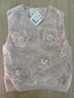 zara 刺繍 ニットベスト 164cm