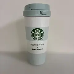 【新品】スタバジェラピケ ボーダーステンレスボトルミントグリーンタンブラー