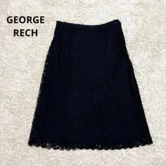【ジョルジュレッシュ】GEORGE RECH 花柄レーススカート　ブラック　L