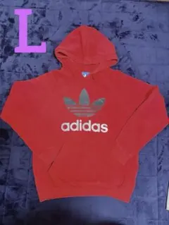 オールド adidas 古着 パーカー 赤のサムネイル