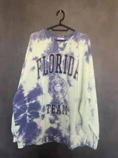 Bershka タイダイ柄スウェット FLORIDAロゴ トレーナーのサムネイル