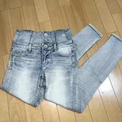 GYDA ハイウエスト スキニーデニム ライトブルー