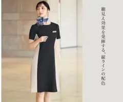 アンジョア/膝丈ワンピース/制服/13号/ブラック/半袖/レディース