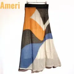 Ameri アメリ モヘアローゲージスカート ブラック オレンジ レディースのサムネイル