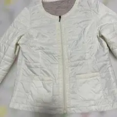 ホワイト ノーカラージャケット