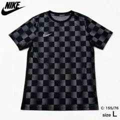 NIKE ナイキ DRI-FIT 半袖Tシャツ チェック柄 155 キッズ 黒