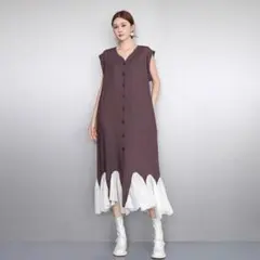スナイデル シャツワンピース アシンメトリー フリル切り替え サイズ1