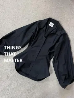 ビタミンパワーズファクトリー ブラック 長袖 シャツ 変形デザイン F 
