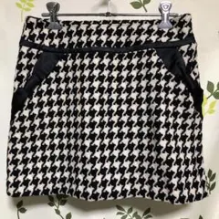 メ(^ ^)y【chereaux】千鳥格子柄 ミニスカート リボンデザイン