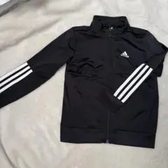 adidas ブラック ジャージ 3本ストライプ　上のみ