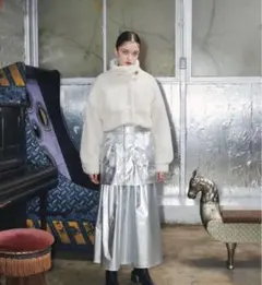 VIOLETTA ヴィオレッタ ボアショートコート ホワイト Fサイズ　新品