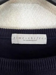 time shifter ネイビー エクストラファインメリノセーター メンズLL