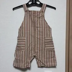ZARA ストライプ柄 ベビー サロペット ロンパース ブラウン　3y〜4y