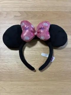 ミニーマウスカチューシャ　ピンク　スパンコール