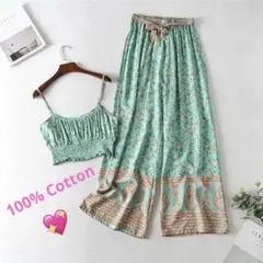 セットアップ♡花柄エスニック L新品