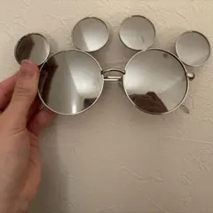 ミッキーマウス型シルバーサングラス