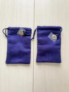 [トリーバーチ]ネイビー スエード ロゴ付きポーチ　2個セット