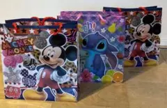 ディズニー　ミッキーマウス、スティッチ　袋　3枚セット