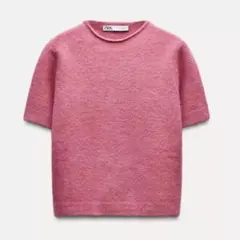 ZARA ピンク 半袖ニットセーター
