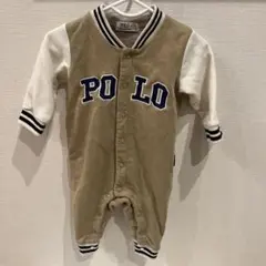 POLO Baby ベージュ/ホワイトロンパース 70